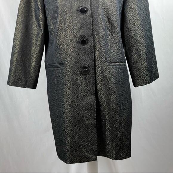 Apostrophe Metallic Black & Gold Long Party Event Jacket NWOT Size M - Picture 4 of 12